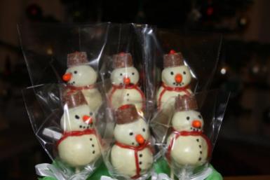 Christmas Snowman Cake pops